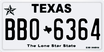 TX license plate BBO6364