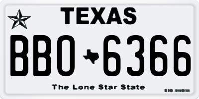 TX license plate BBO6366