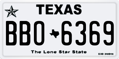 TX license plate BBO6369