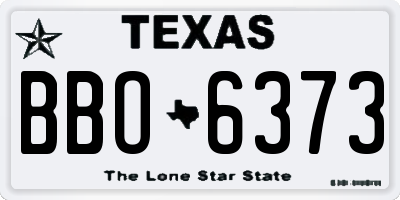 TX license plate BBO6373