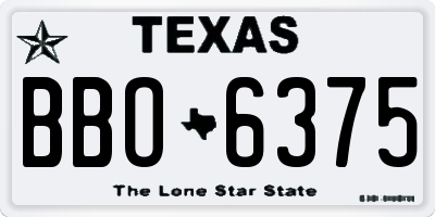 TX license plate BBO6375