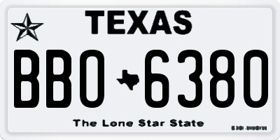 TX license plate BBO6380