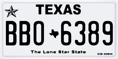 TX license plate BBO6389