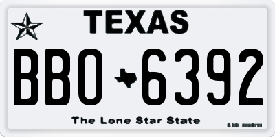 TX license plate BBO6392