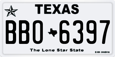 TX license plate BBO6397