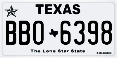 TX license plate BBO6398