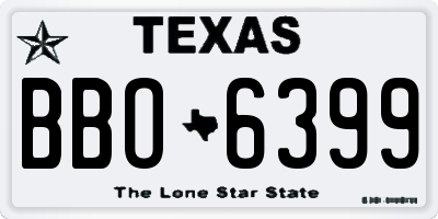 TX license plate BBO6399