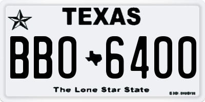 TX license plate BBO6400