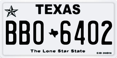 TX license plate BBO6402