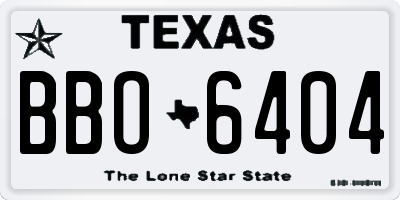TX license plate BBO6404