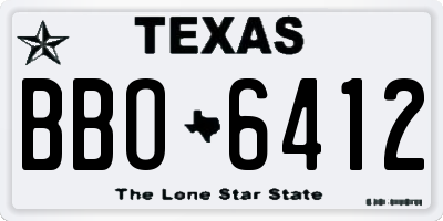 TX license plate BBO6412
