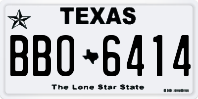 TX license plate BBO6414