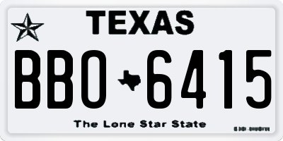 TX license plate BBO6415