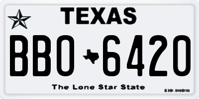 TX license plate BBO6420