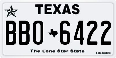 TX license plate BBO6422
