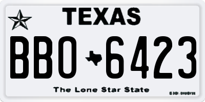 TX license plate BBO6423