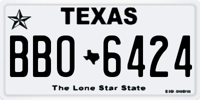 TX license plate BBO6424