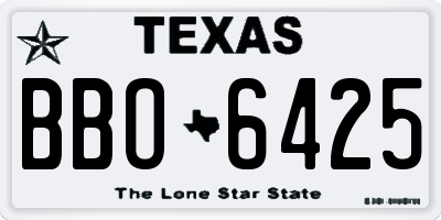 TX license plate BBO6425