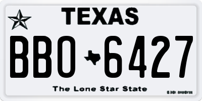 TX license plate BBO6427