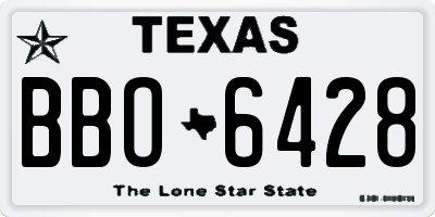 TX license plate BBO6428