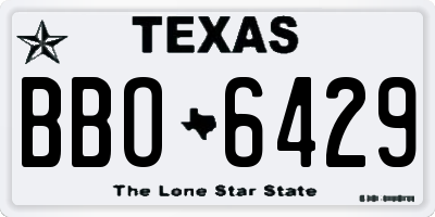 TX license plate BBO6429