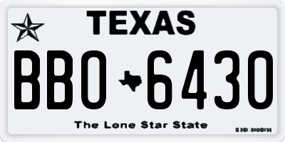 TX license plate BBO6430