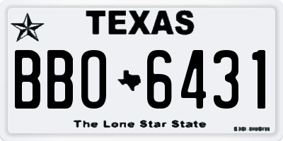 TX license plate BBO6431