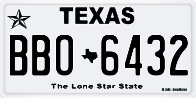 TX license plate BBO6432