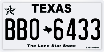 TX license plate BBO6433