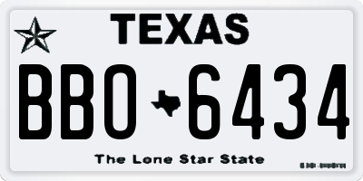 TX license plate BBO6434
