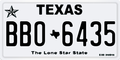 TX license plate BBO6435
