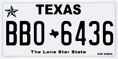 TX license plate BBO6436