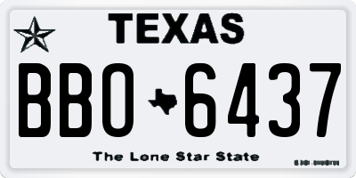 TX license plate BBO6437