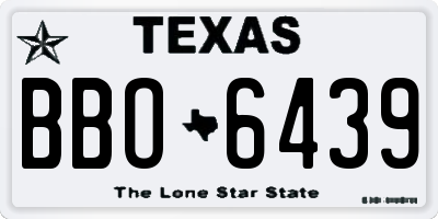 TX license plate BBO6439