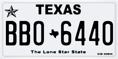 TX license plate BBO6440