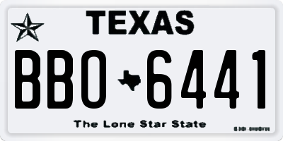 TX license plate BBO6441