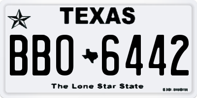 TX license plate BBO6442