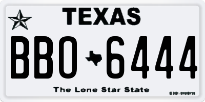TX license plate BBO6444