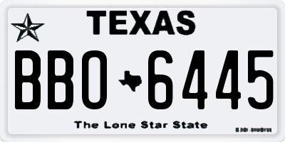 TX license plate BBO6445