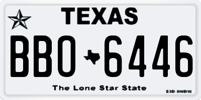 TX license plate BBO6446
