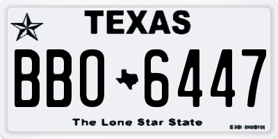 TX license plate BBO6447