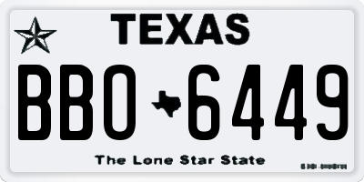 TX license plate BBO6449