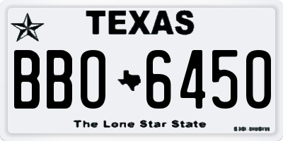 TX license plate BBO6450
