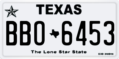 TX license plate BBO6453