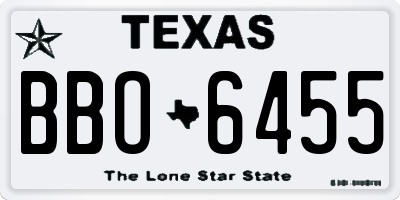 TX license plate BBO6455