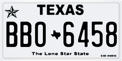 TX license plate BBO6458