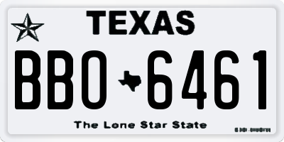 TX license plate BBO6461