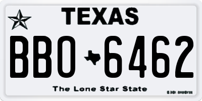 TX license plate BBO6462