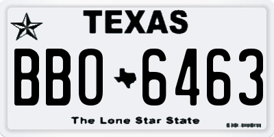 TX license plate BBO6463
