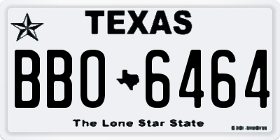 TX license plate BBO6464